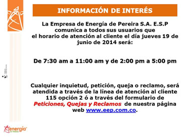 Comunicado Horario de Atencion