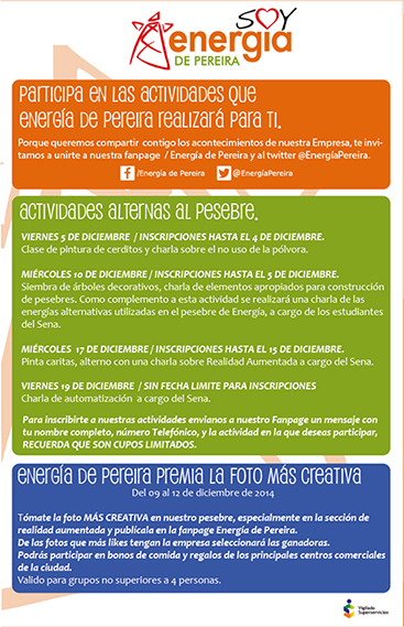 Participa en las Actividades que Energía de Pereira Tiene Para Ti